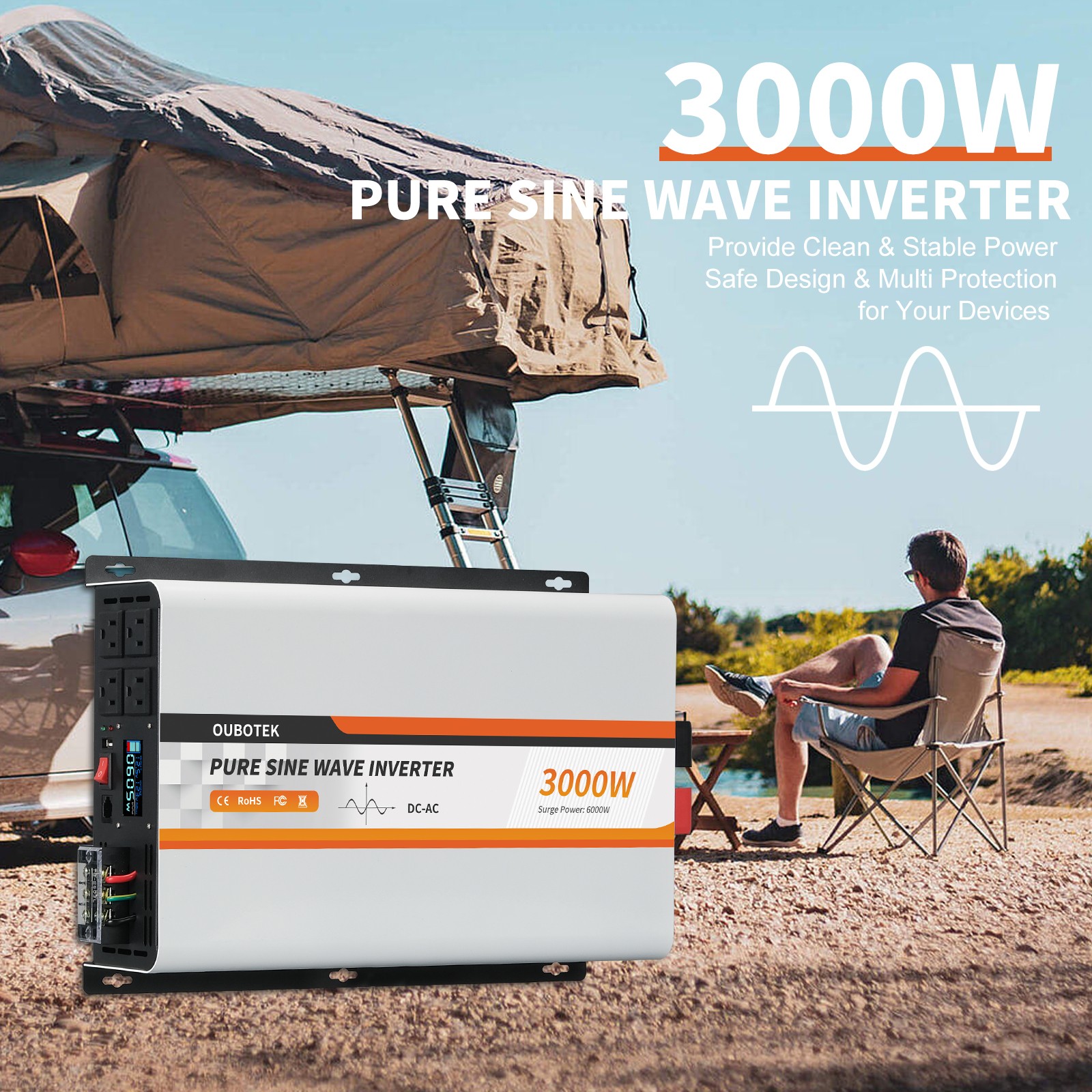 OUBOTEK 3000W Pure Sine Wave Inverter